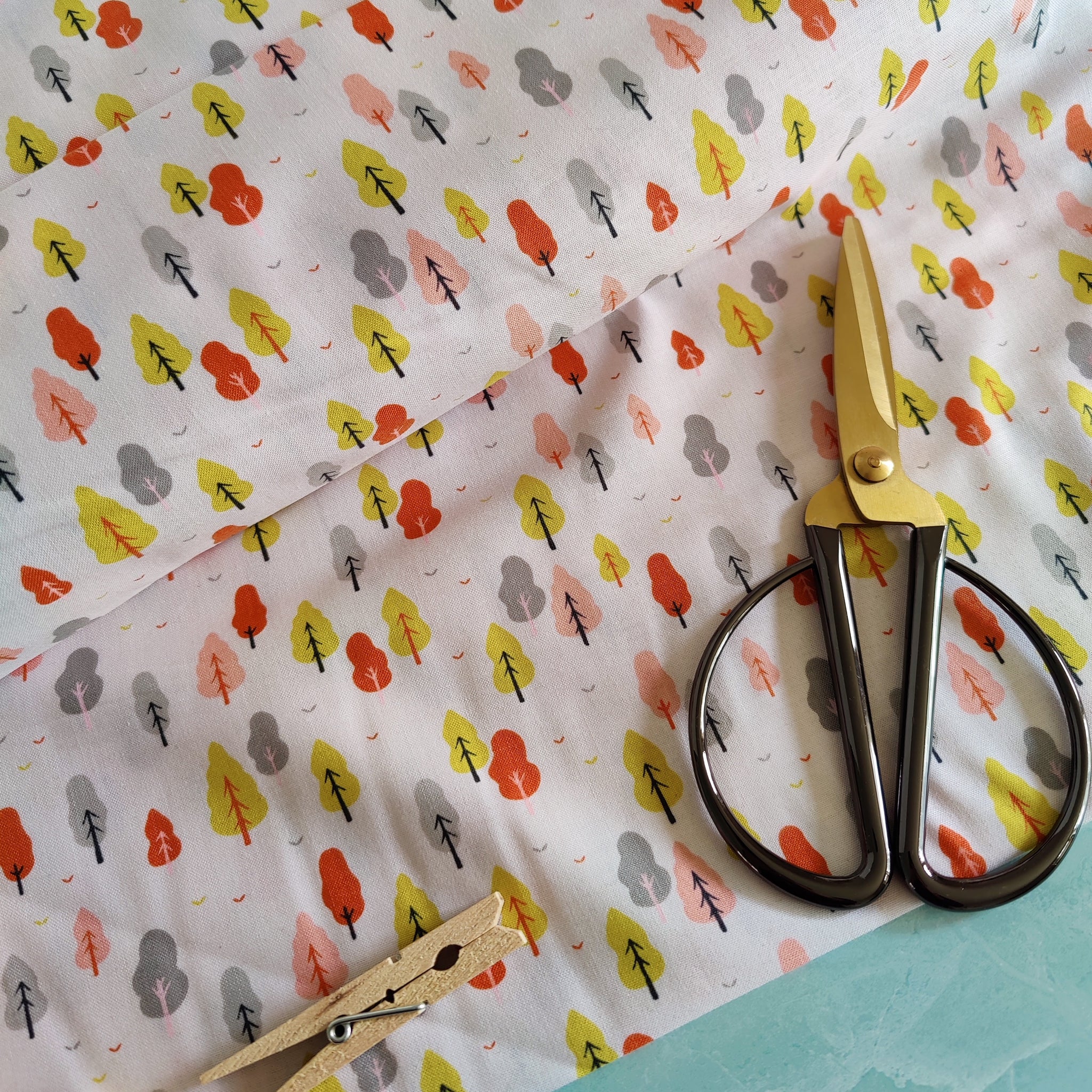 Perfect Day Trees for FIGO Fabric Cotton Fabric by the Half Yard