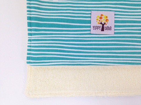 Burp Cloth - Emerald Stripes