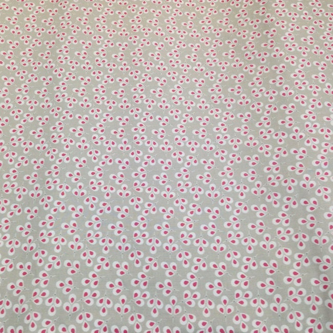 Pink Willow Leaves Fabric by the Half Yard