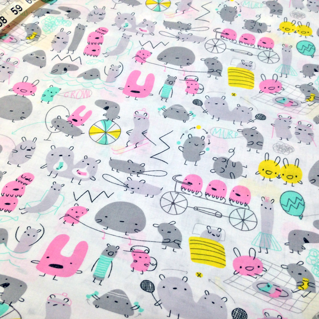 Yippy BeBe NJ fabric store Cloud9 Fabrics Monsterz Mash in pink by Michele Brummer Everett - 1 yard
