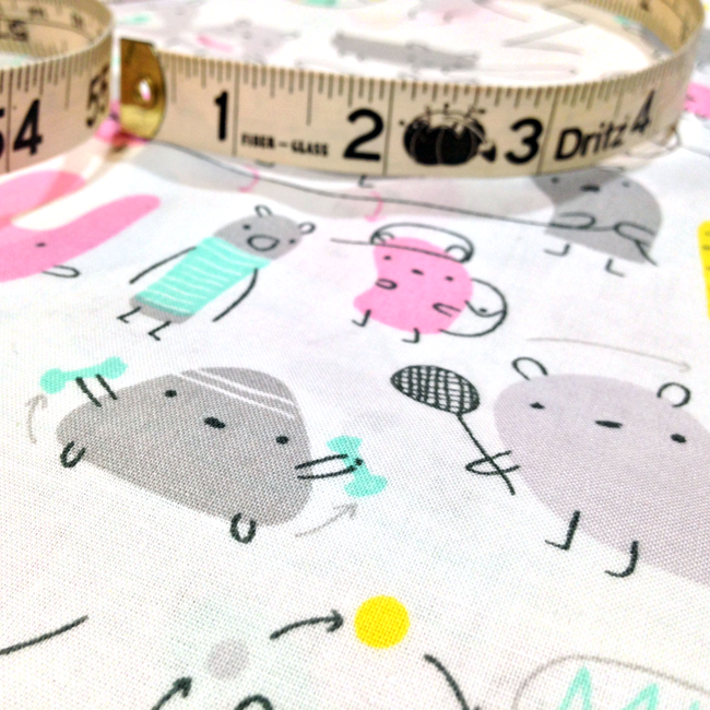 Yippy BeBe NJ fabric store Cloud9 Fabrics Monsterz Mash in pink by Michele Brummer Everett - 1 yard close up