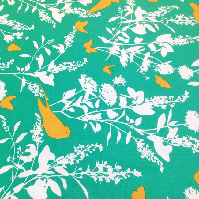 Yippy BeBe NJ fabric store Free Spirit Bungalow Swallow Emerald by Joel Dewberry - 1 yard