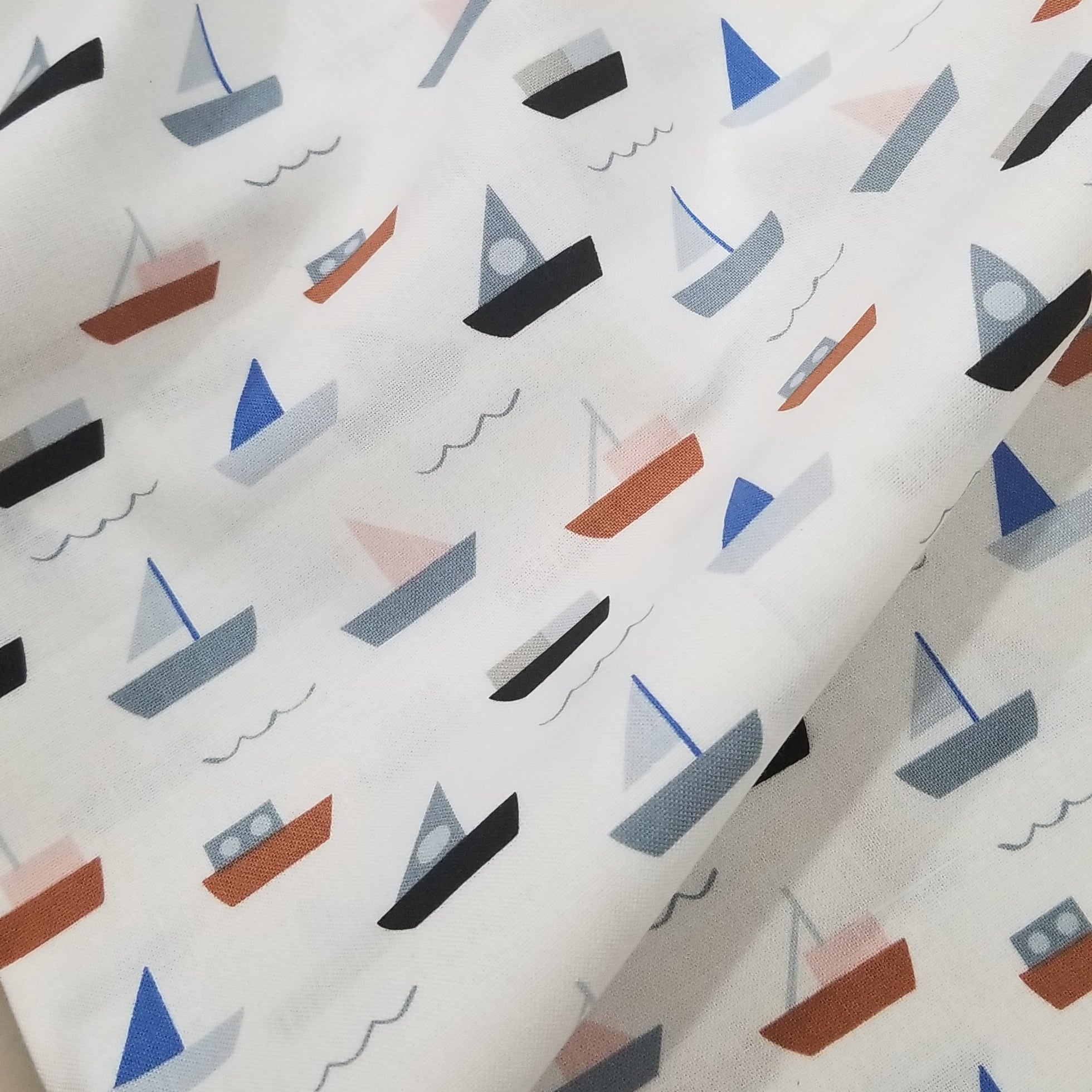 Moonlight Voyage by Amy Van Luijk - Sail Boats Fabric by the Half Yard
