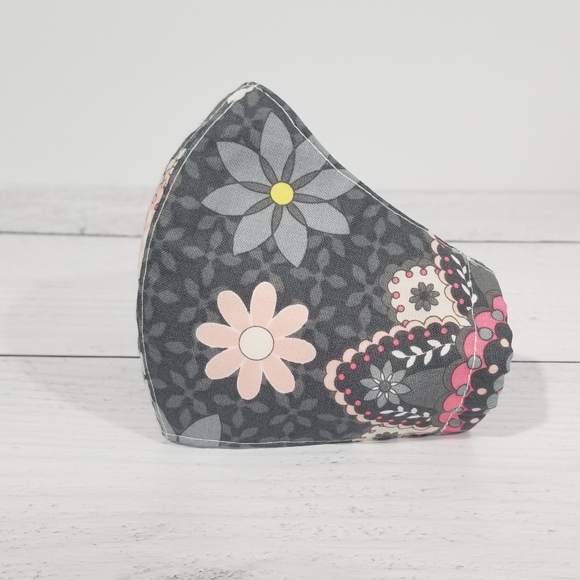 Face Mask - Floral Gray Pink